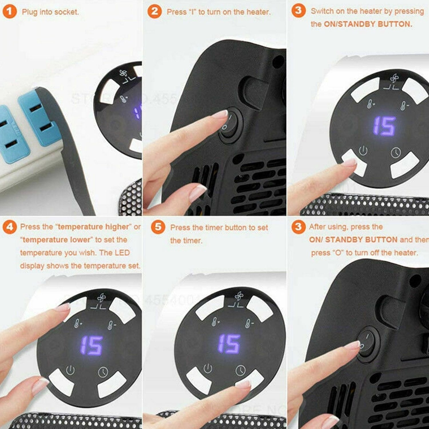 6033 Portable Electric Heater Mini Fan Heater Desktop Household - Shop Gharse