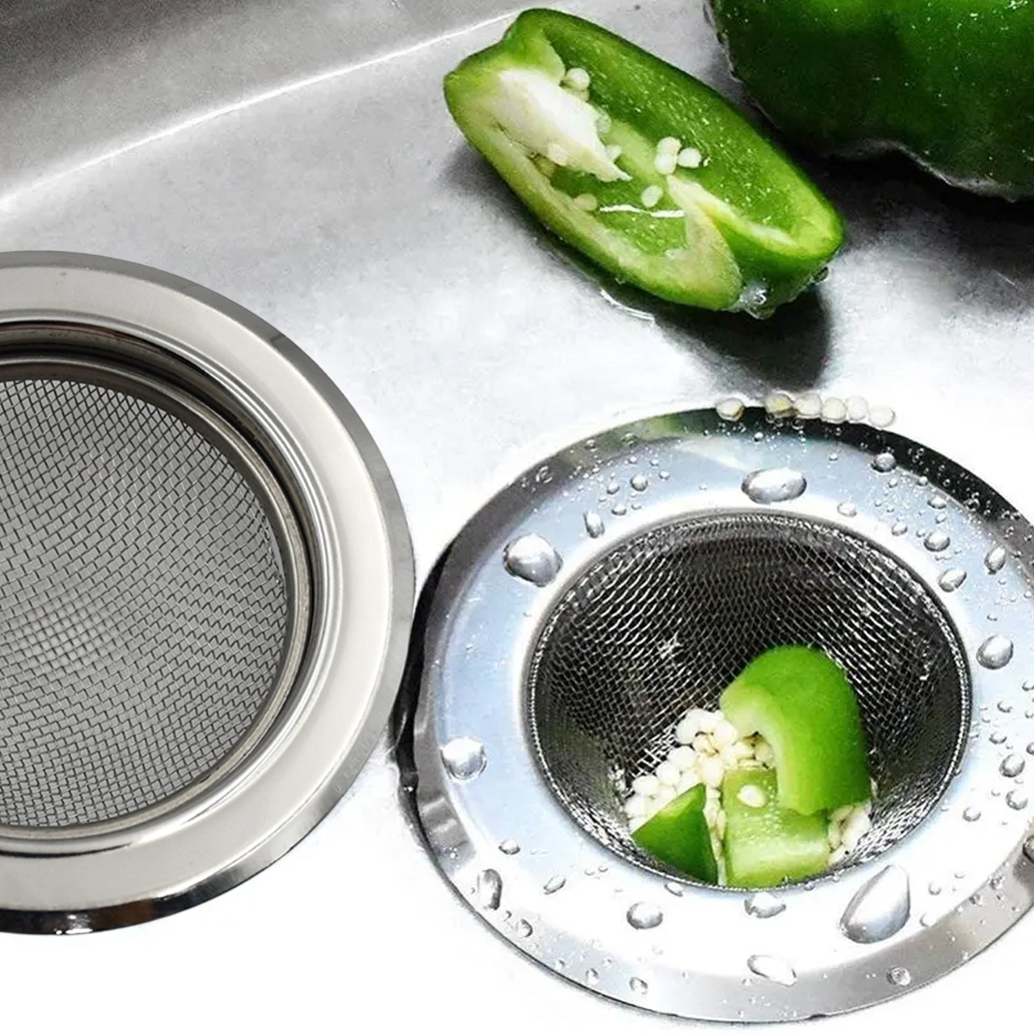 0701 Medium Size Stainless Steel Sink Strainer Kitchen Drain Basin Filter Stopper Drainer - Shop Gharse