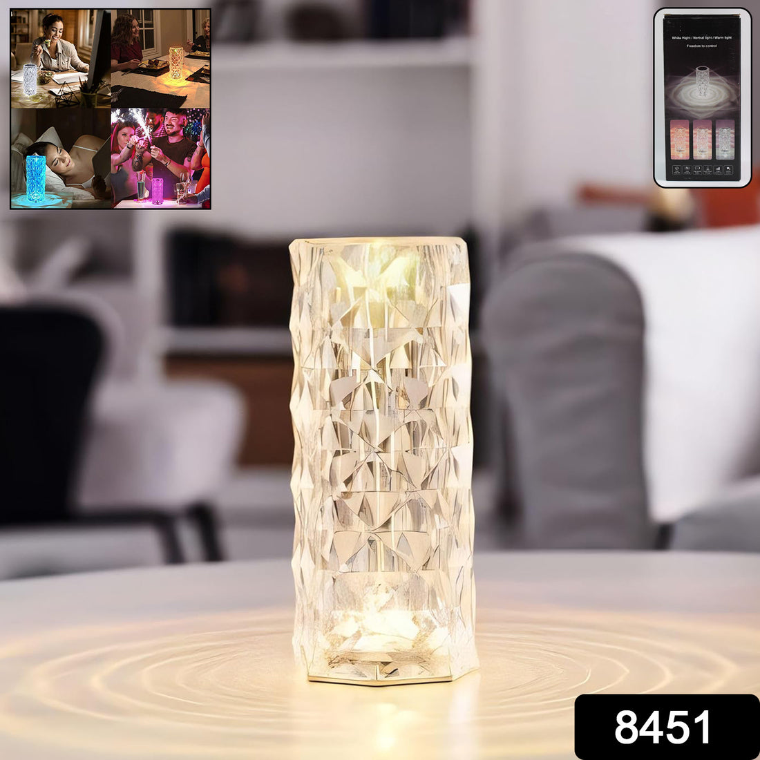 Premium Diamond Cut Crystal Table Lamp (1 Pc  Without Remote  Cable) - Shop Gharse