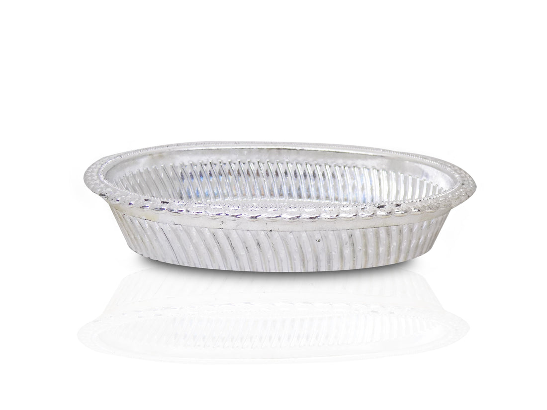 2090 Multipurpose Royal Design Oval Silver Gift Tray - Shop Gharse