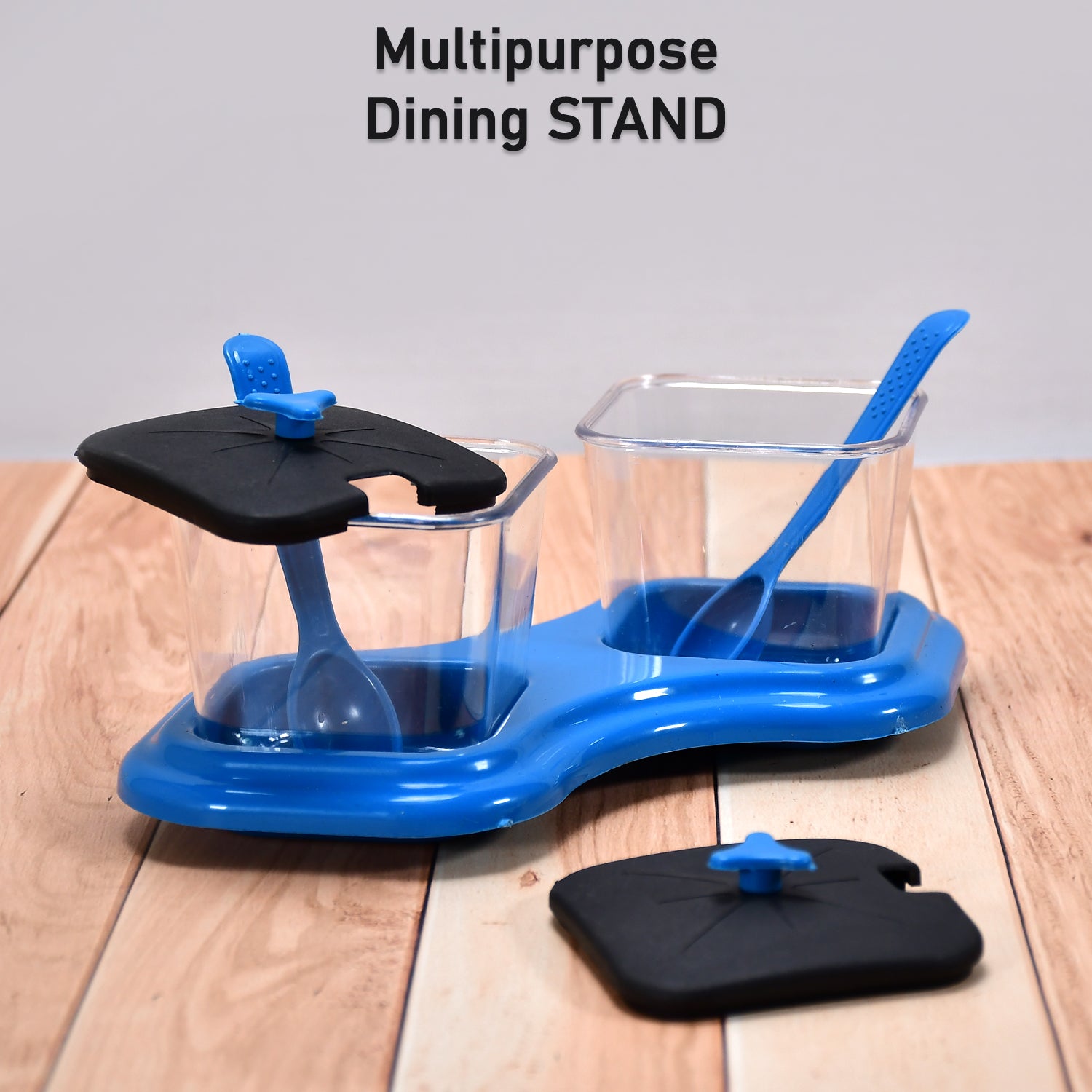 0148 Dining Table Stand 2 Pcs Pickle Jar Spice Tray Spoons Virgin Plastic Kitchen Storage Container Serving Salt Pepper Sauces Chutney Masala Mukhwas Aachar - Shop Gharse