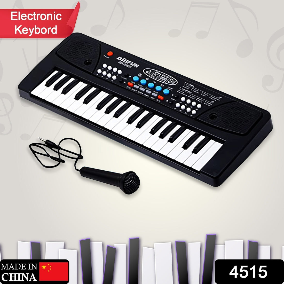 4515 Piano Musical Keyboard With Mic 37 Music Key Keyboard For Kids Toy - Shop Gharse