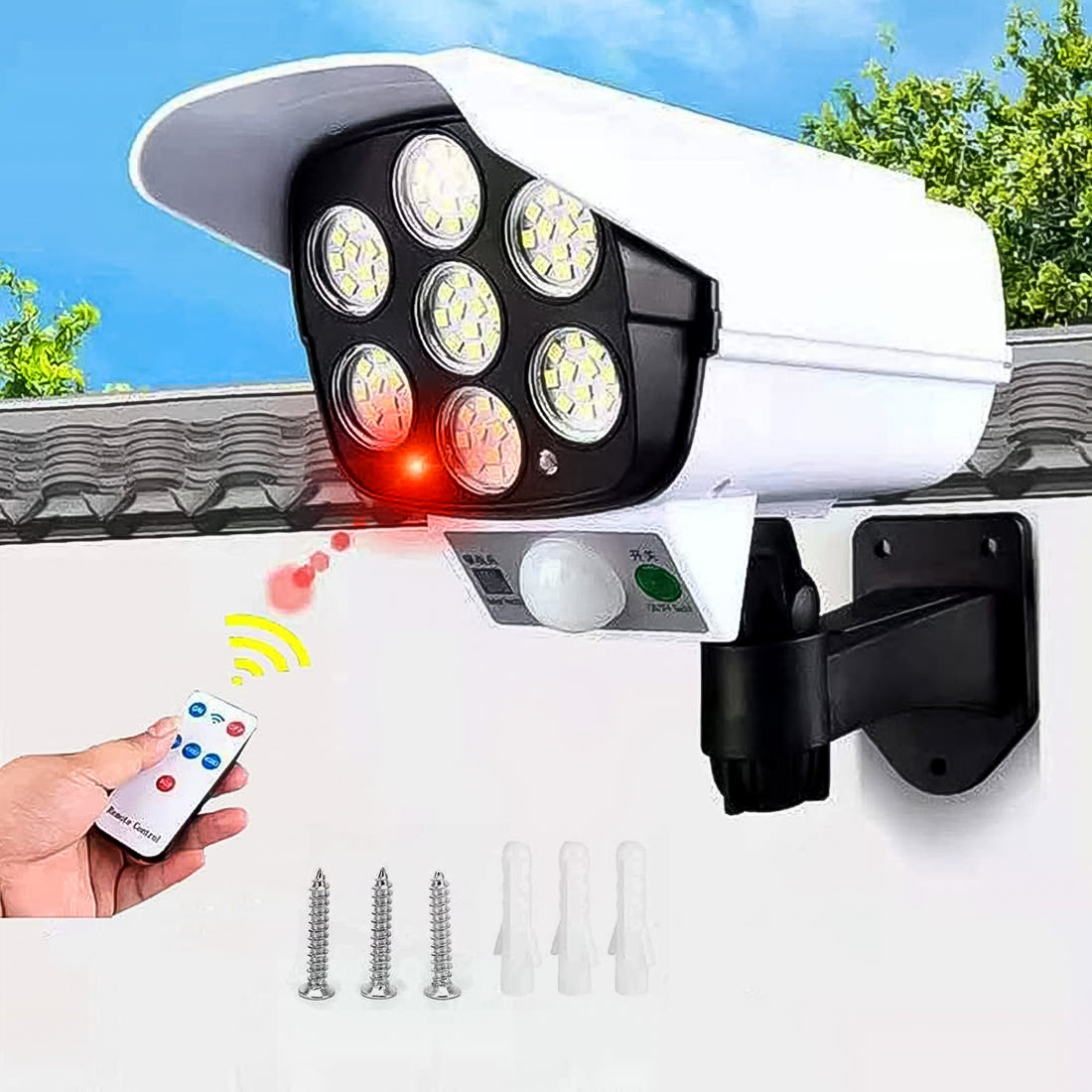 Solar Light Outdoor Motion Sensor Security Camera Shaped Dummy Wall Lamp (1 Pc) - Shop Gharse