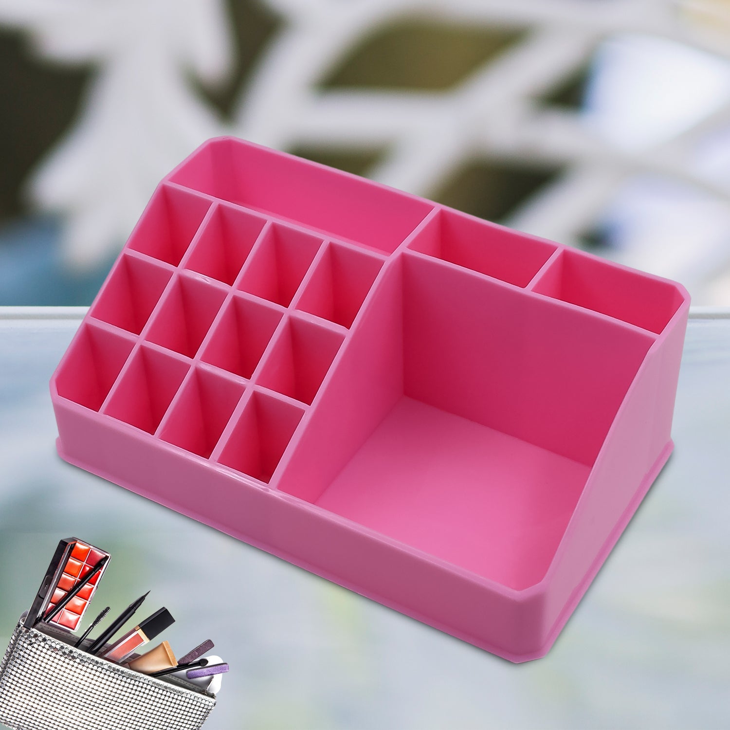 Makeup Organiser Cosmetic Makeup Lipstick Storage Box With Drawer Plastic Case Holder Skin Care Products (1 Pc) - Shop Gharse