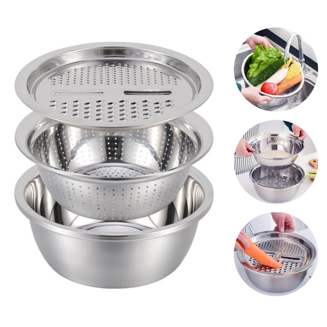 2601 3 In 1 Kitchen Multipurpose Julienne Grater Salad Maker - Shop Gharse