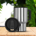 Stainless Steel Vacuum Glass Insulated Glass Coffee Cups (With Lid  Handle  1 Pc) - Shop Gharse