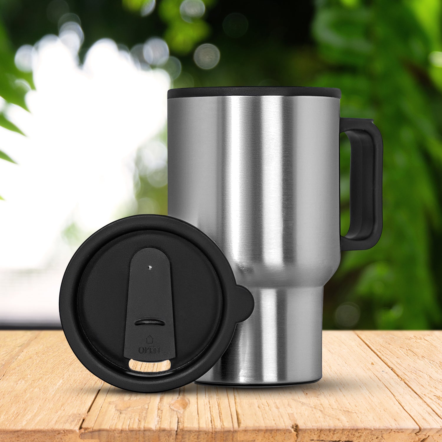 Stainless Steel Vacuum Glass Insulated Glass Coffee Cups (With Lid  Handle  1 Pc) - Shop Gharse
