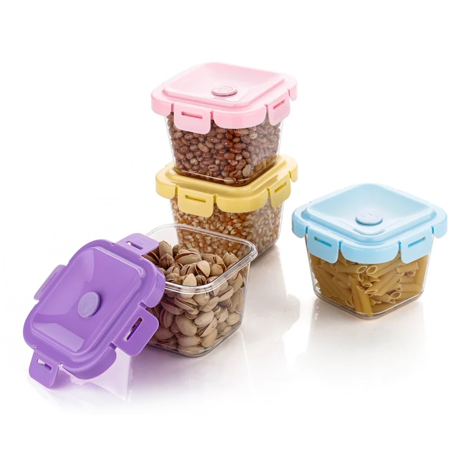 Plastic Food Storage Containers With Lid (4 Pcs Set  500 Ml) - Shop Gharse