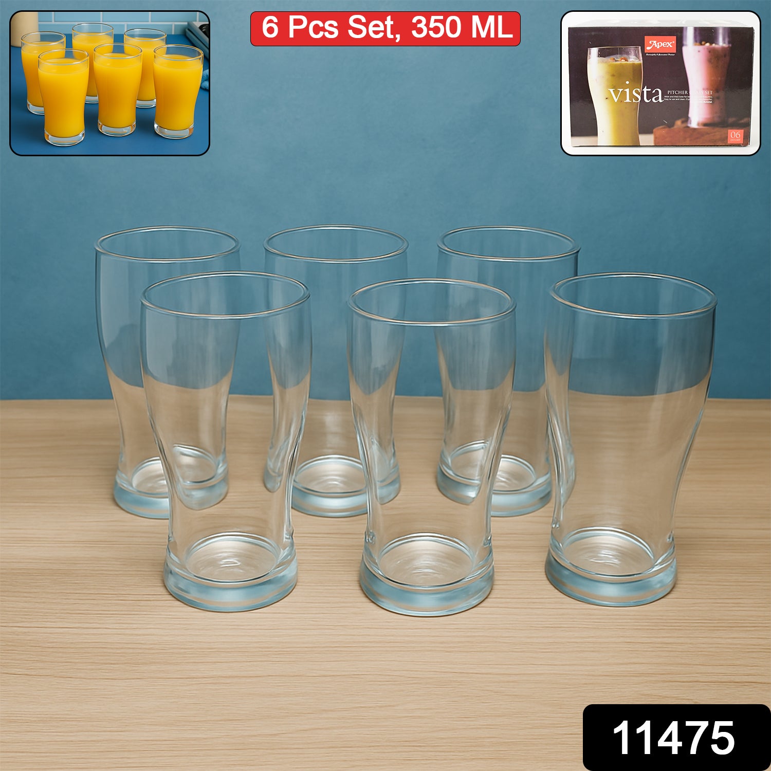 Apex Vista Unbreakable Pitcher Glass Set  350 Ml (Approx)  6-piece - Shop Gharse