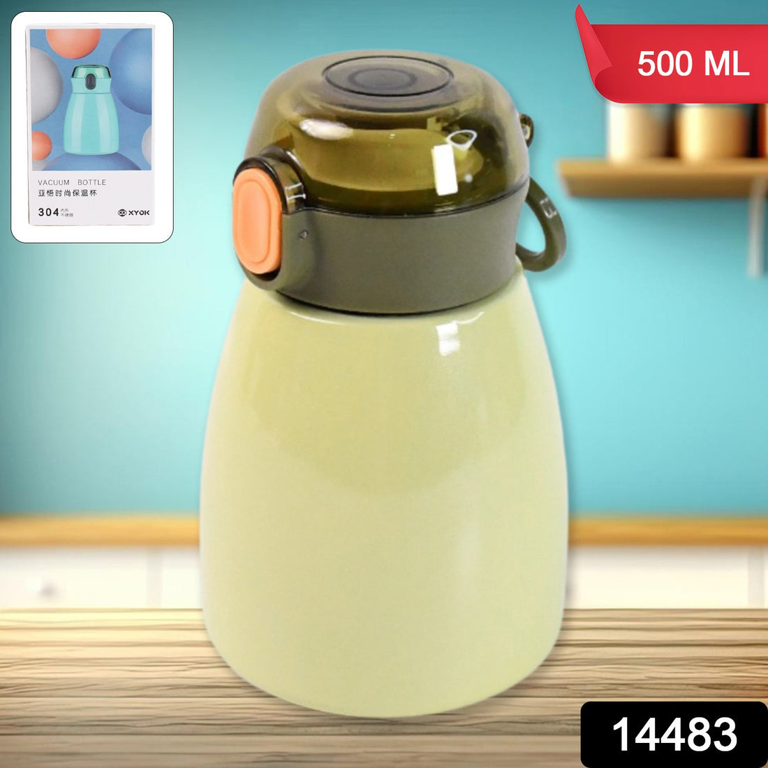 Vacuum Insulation Flask Bottle With Straw For Sports Adult Children (Approx 480ml) - Shop Gharse