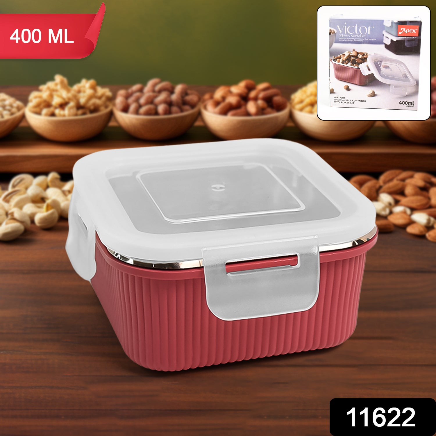 Apex Victor Square Food Storage Container (400 Ml  1 Pc) - Shop Gharse