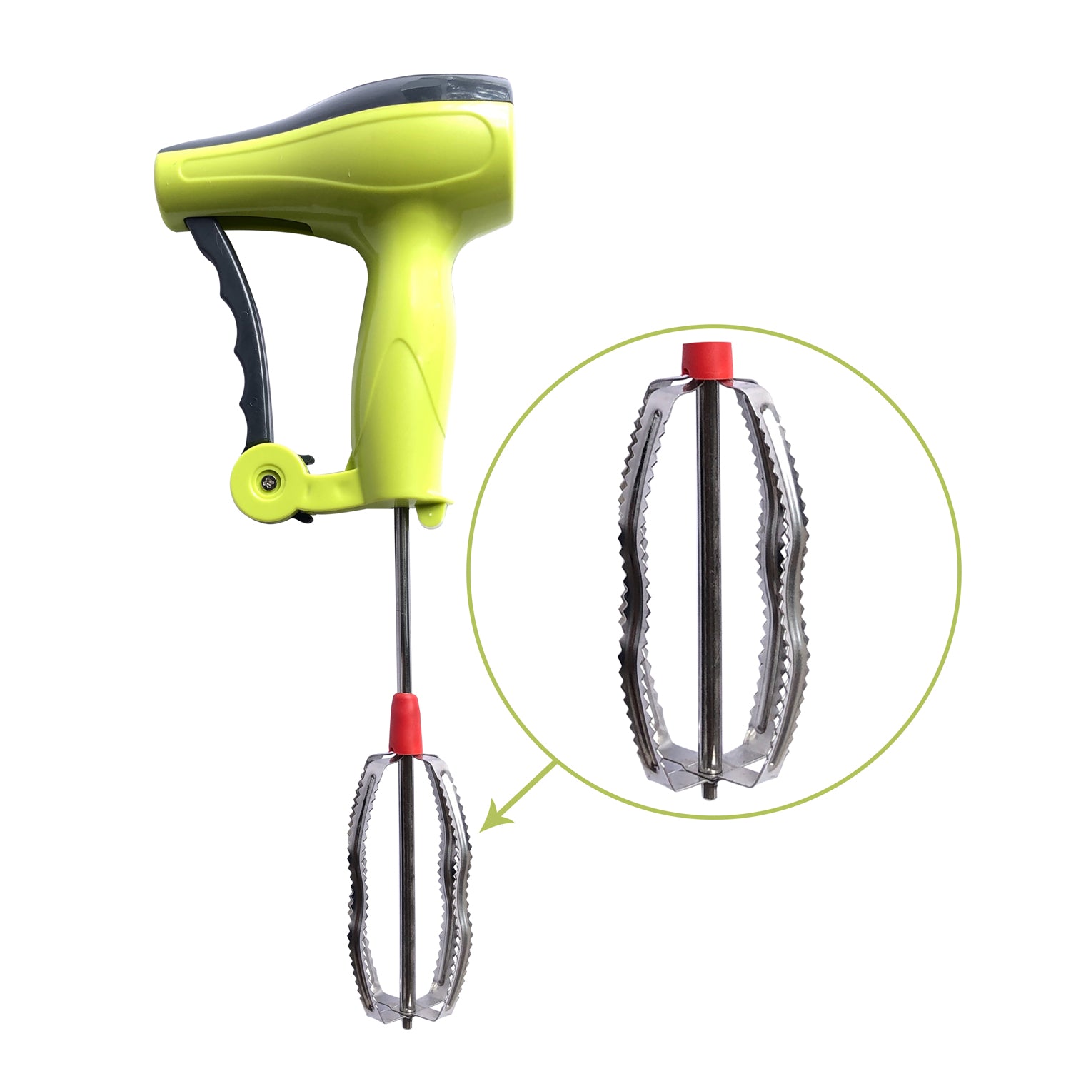 0703 Power Free Manual Hand Blender With Stainless Steel Blades Milk Lassi Maker Egg Beater Mixer Rawai - Shop Gharse