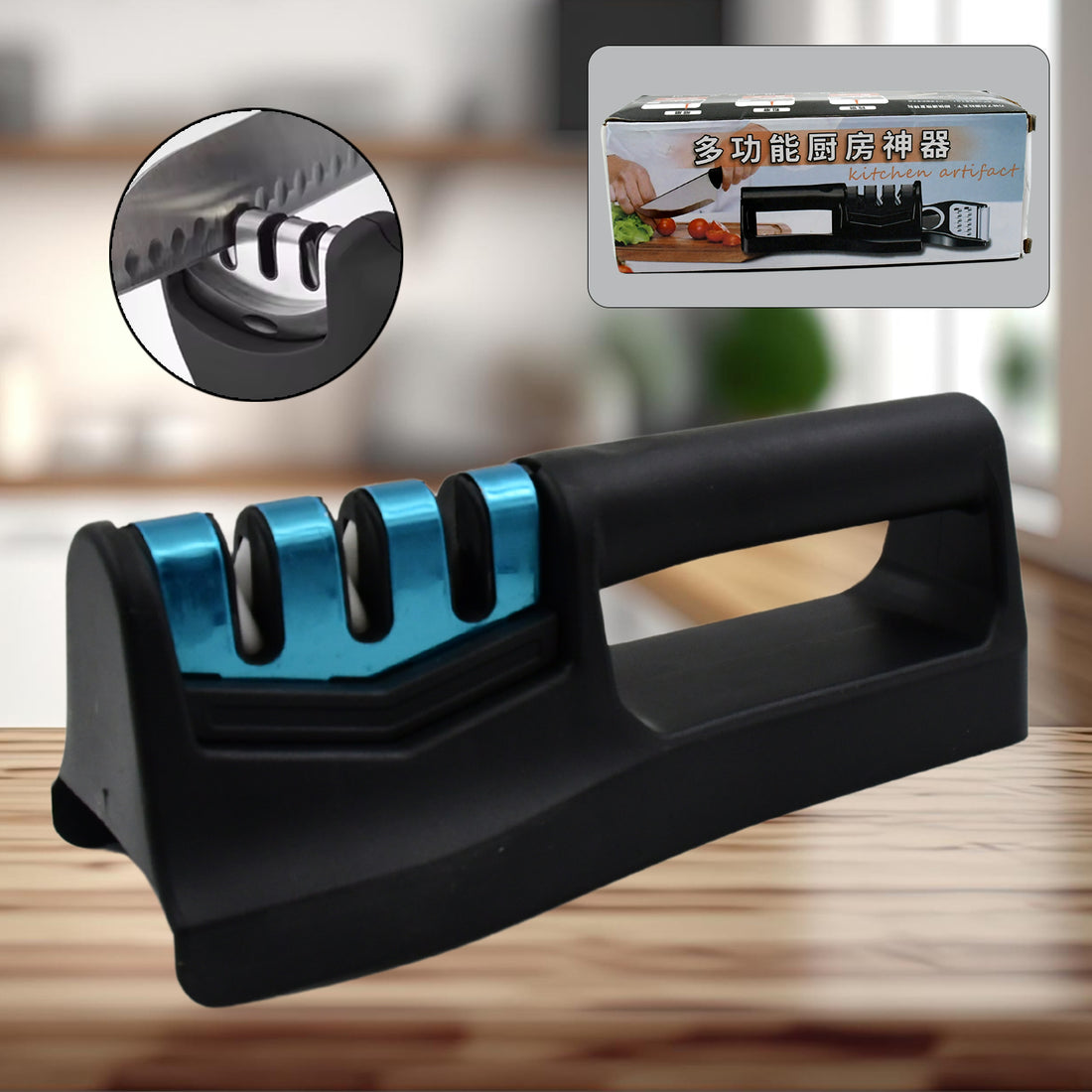 10020 Knife Sharpener For Kitchen  Knife Sharpener With Vegetable Chopper And Fish Scale Remover  Handheld Knives  Pocket Knife Sharpener  Knife Sharpener For Chefs  Serrated Knife (9in1) - Shop Gharse