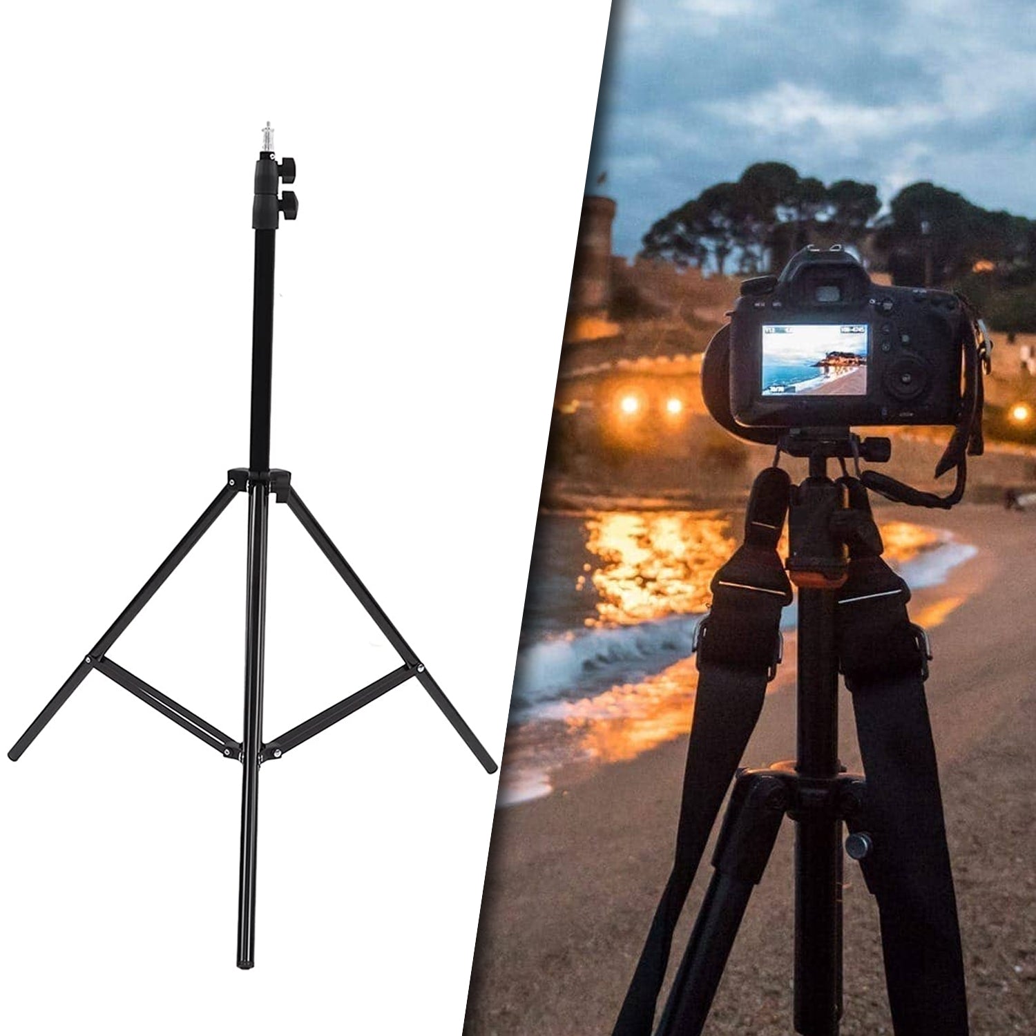 0329 Professional Tripod With Multipurpose Head For Low Level Shooting Panning For All Dslr Camera - Shop Gharse