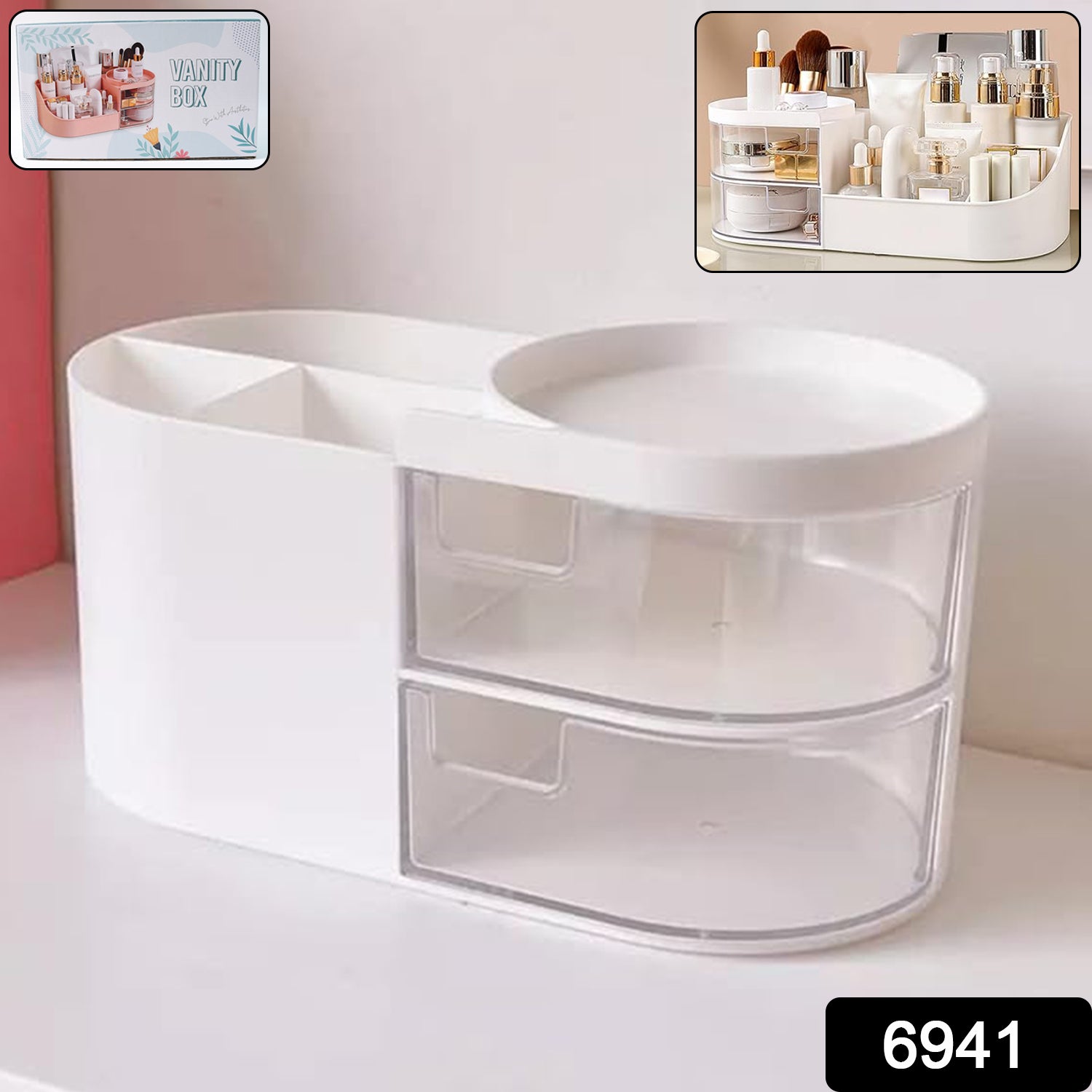 Multi-functional Plastic Vanity Storage Box - Shop Gharse