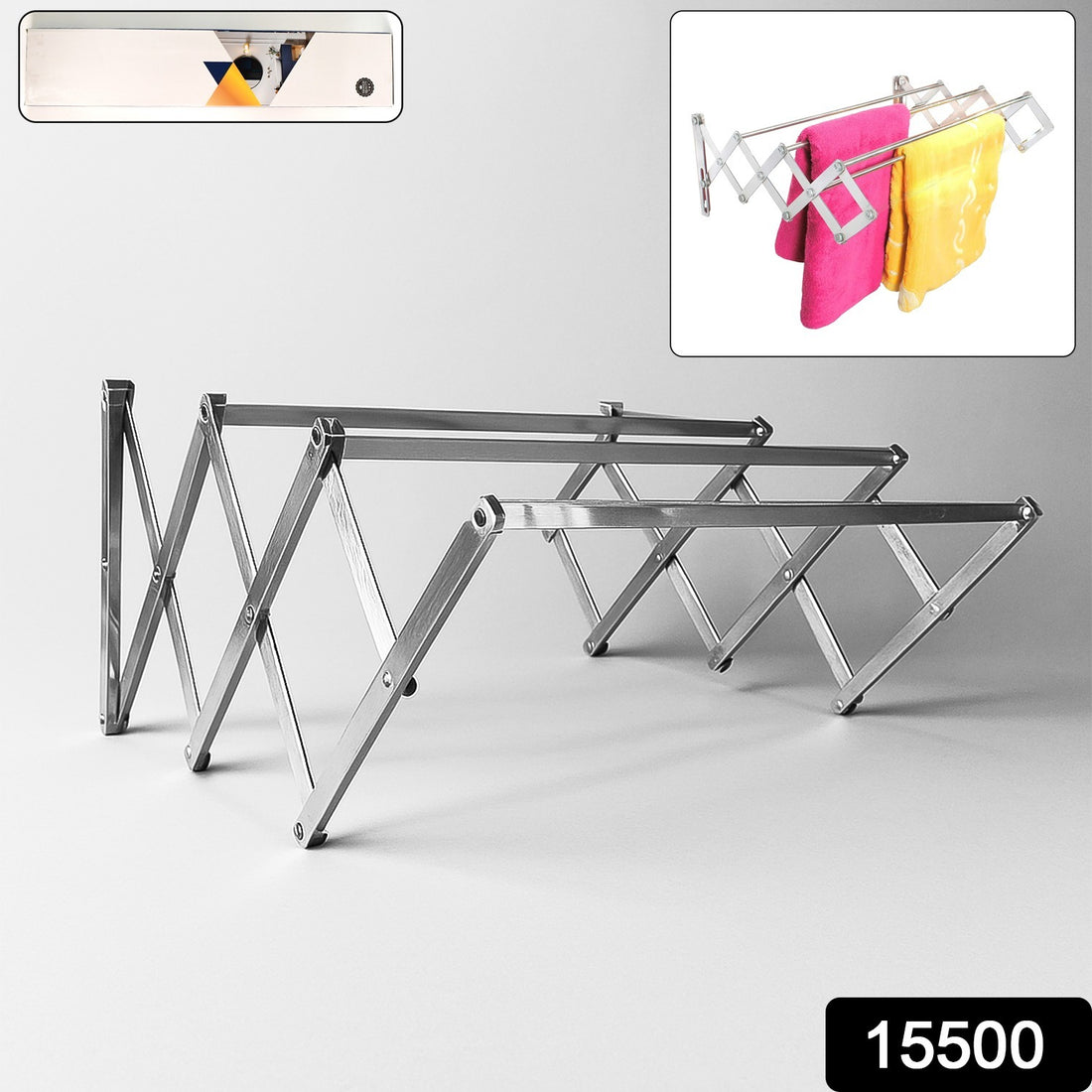 Stainless Steel Wall-mounted Folding Clothes Drying Rack - Shop Gharse