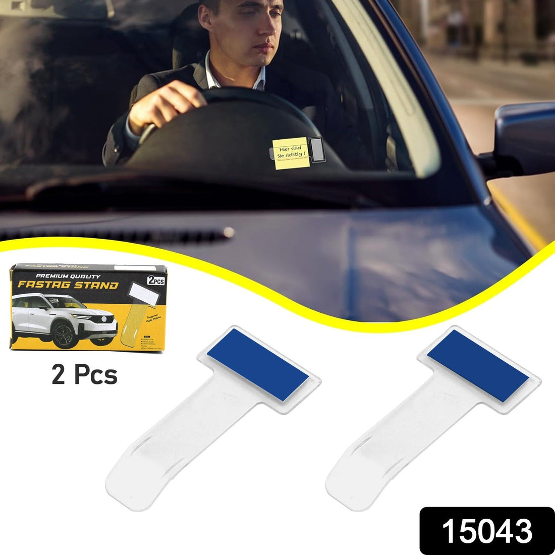 Windscreen Cardholder Fastag Stand Transparent Ticket Holder Car (2 Pc Set) - Shop Gharse