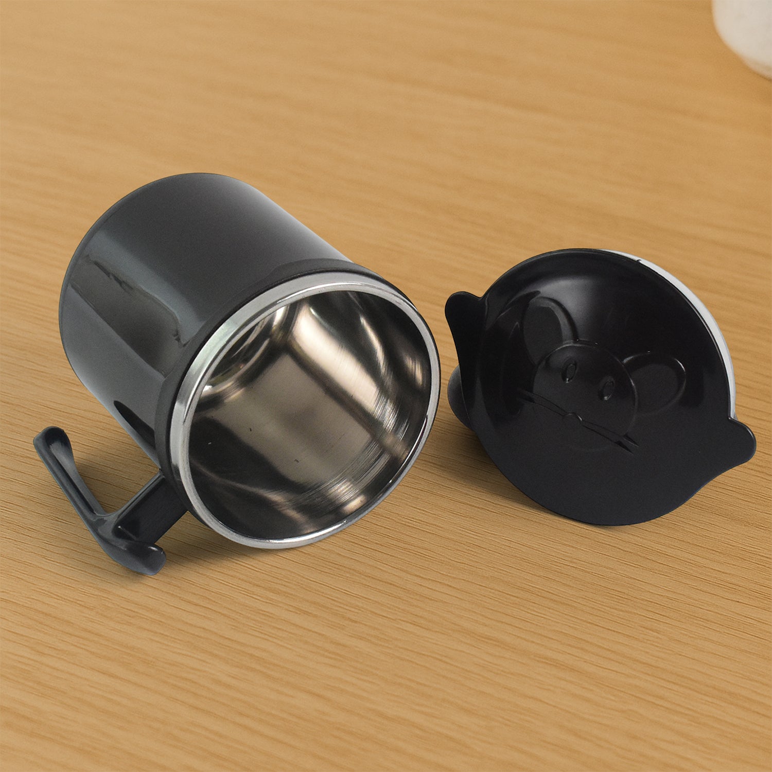 1 Pc Apex Cat Mug  250 Ml Stainless Steel Insulated Inner With Cute Cat Print - Shop Gharse