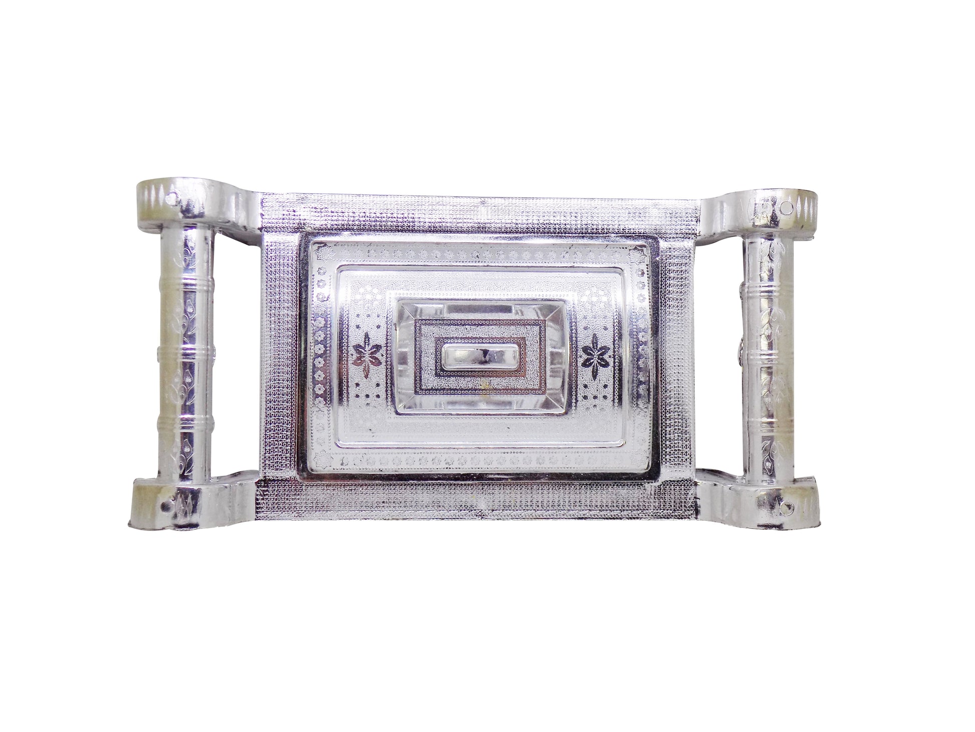2091 Multipurpose 4 Section Royal Design Silver Storagegift Box - Shop Gharse