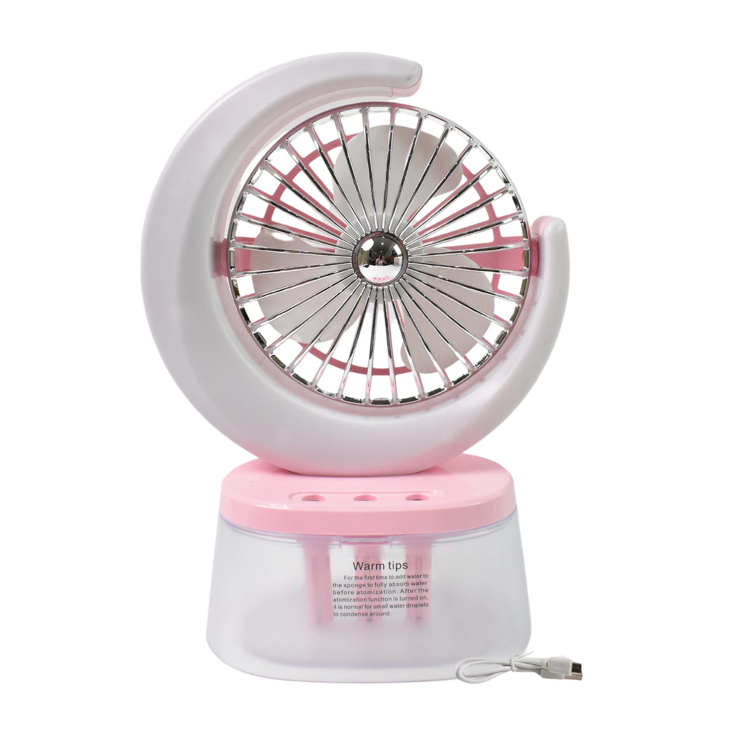 Desktop Fan - Camping Fan With Led Light Portable Humidifying Fan (1 Pc  Plug  Play Fan) - Shop Gharse