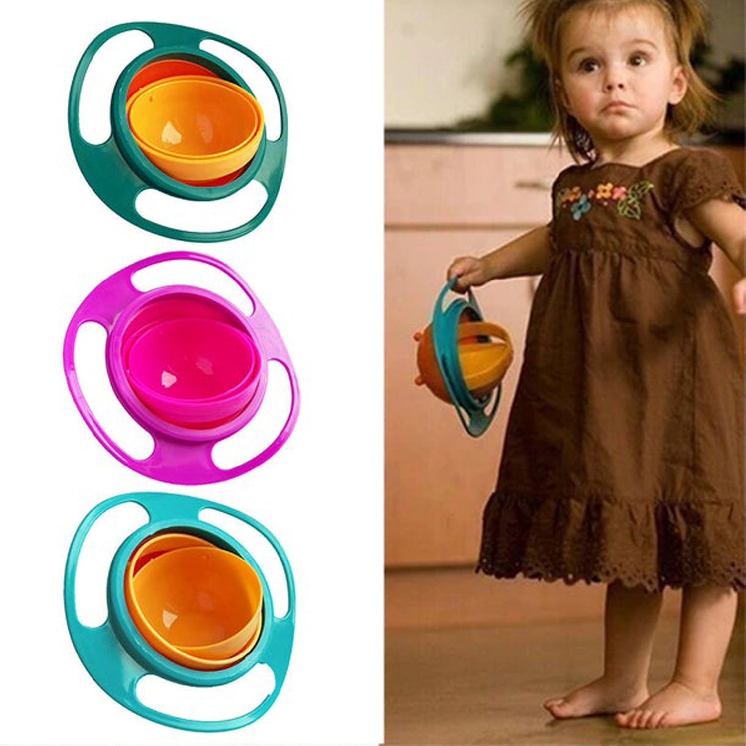 0617b Rotating Baby Bowl Used For Serving Food To Kids And Toddlers Etc. - Shop Gharse