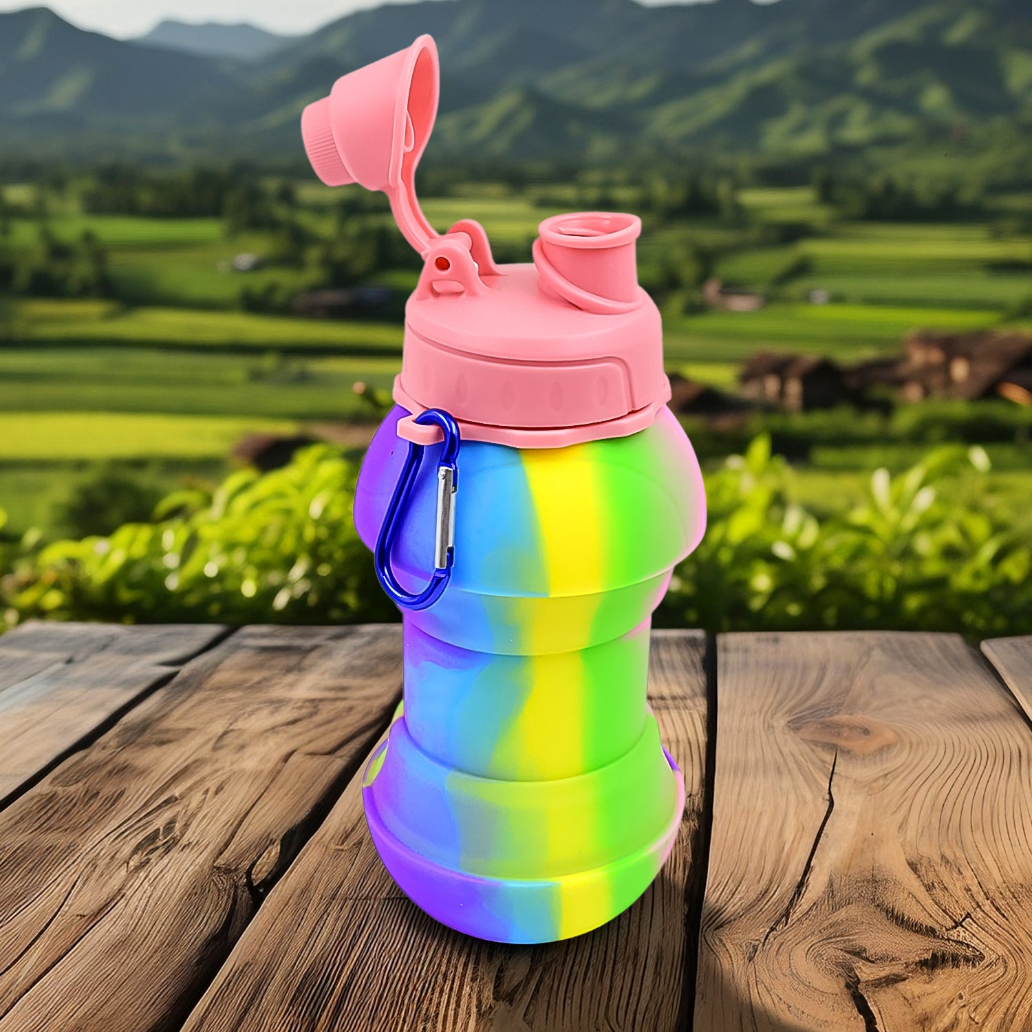 Flexible Collapsible Silicone Sports Water Bottle (260 Ml  20 Cm Folding) - Shop Gharse