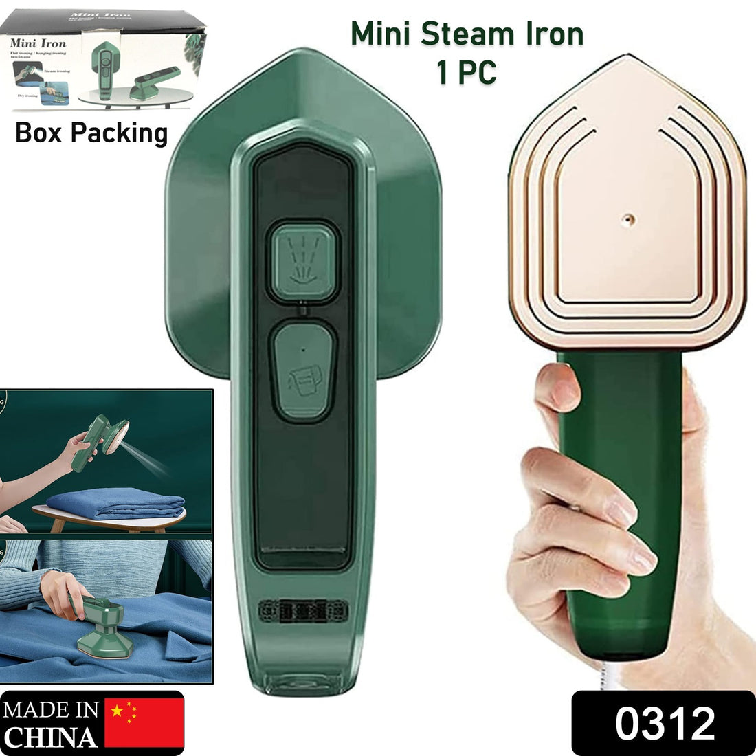 0312 Mini Steam Iron Handheld Garment Steamer For Clothes - Portable Travel Household Ironing Machine Fast Heat Up Powerful Steam Compact Design For Travel And Home Quilting Sewing Iron Useful Gifts For Family Members Friends Birthday (1 Pc) - Shop Gharse