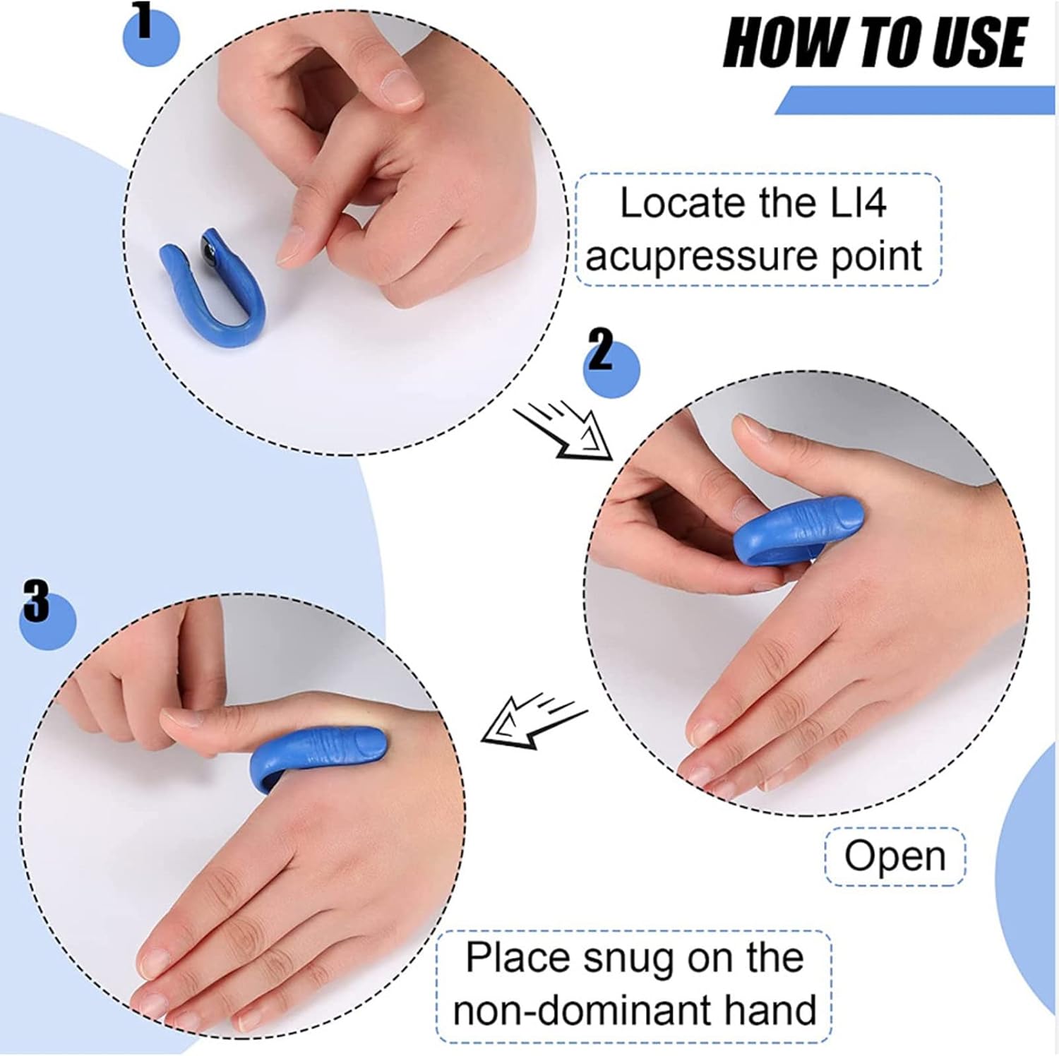 Sugar Control Acupressure Hand Pressure Point Clip Migraine Relief Clip With Magnets (1 Pc) - Shop Gharse