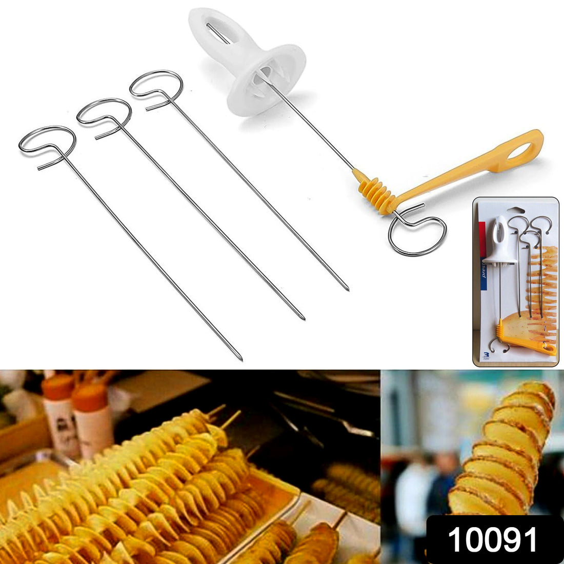 1 Set Potato Spiral Cutter Potato Twister (4 Spits) - Shop Gharse