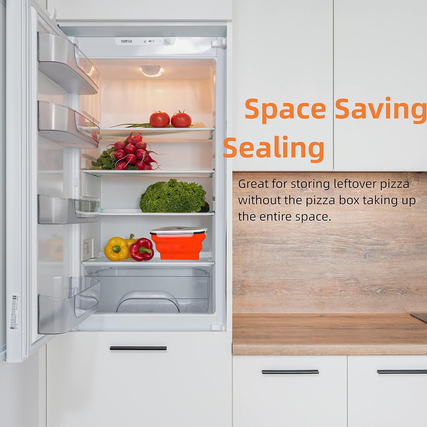 10026 Reusable Pizza Storage Containers With 5 Microwavable Serving Trays Silicone Container Expandable  Adjustable For Packing Pizza At Home  Outdoor - Shop Gharse