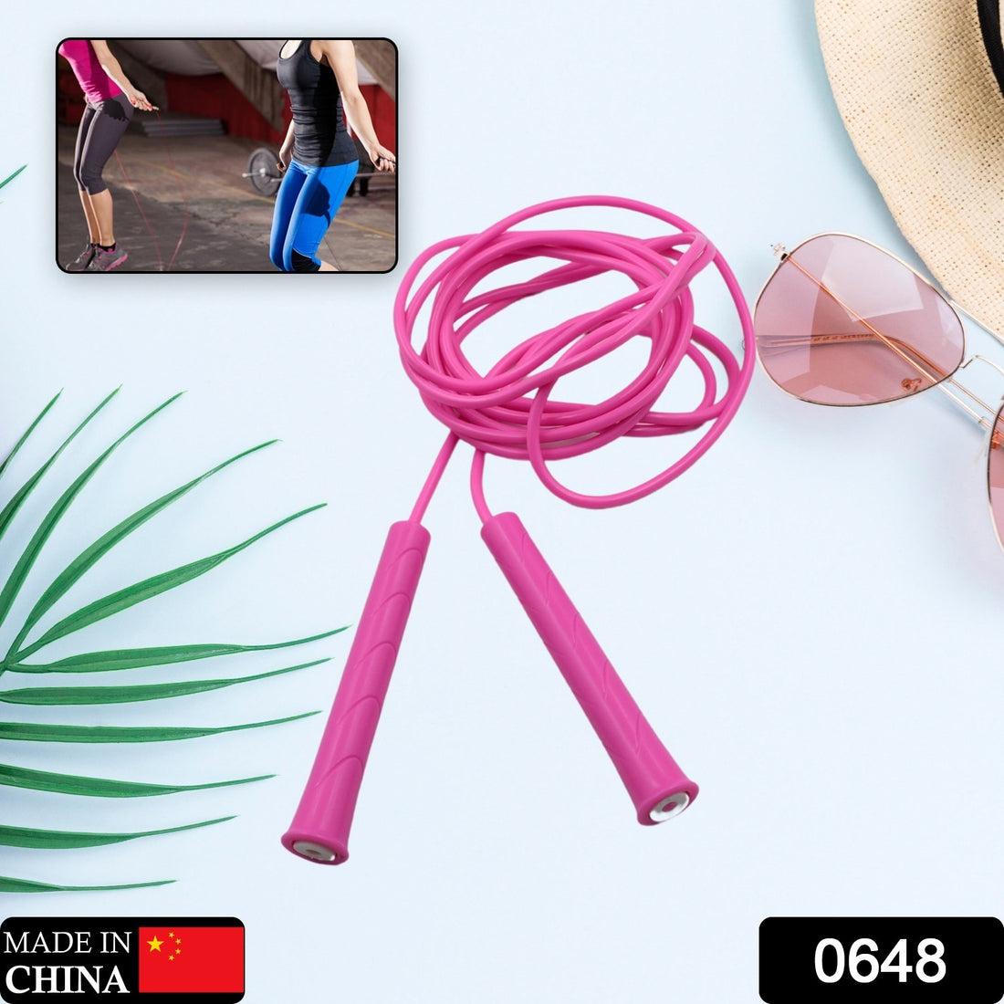 0648 3m Plastic Adjustable Wire Skipping Skip High Speed Jump Rope Cross Fit Fitness Equipment Exercise Workout - Shop Gharse