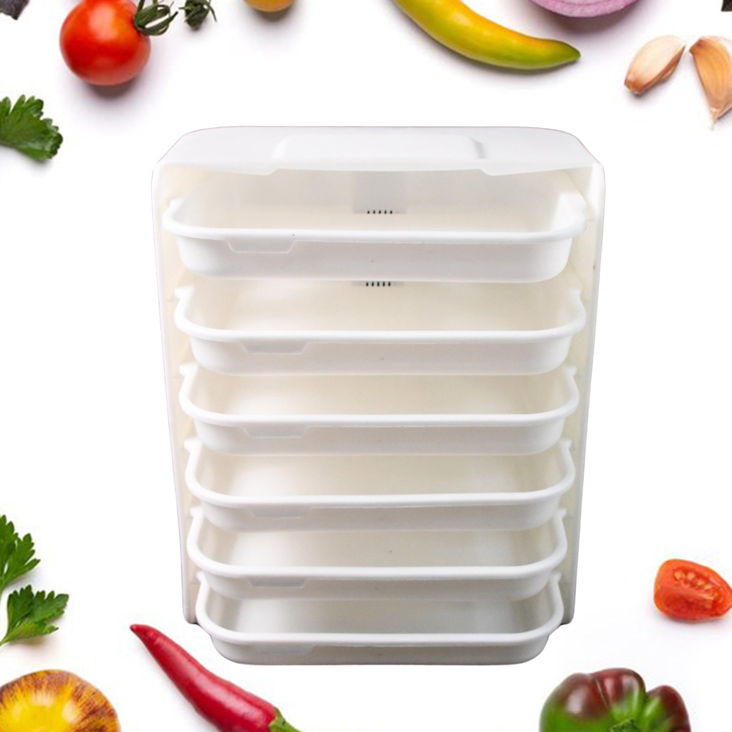 Plastic 6 Layer Wall-mounted Food Organizer Rack (1 Set) - Shop Gharse