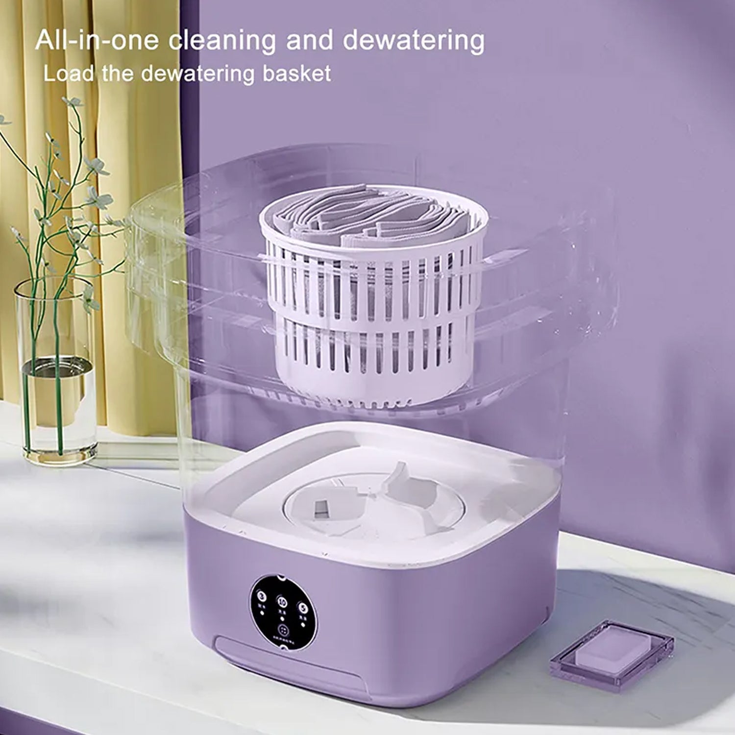 7272 Mini Washing Machine Foldable Mini Washer With Drain Basket Portable Washing Machine Foldable For Laundry Travel Camping Rv Baby Clothes - Shop Gharse