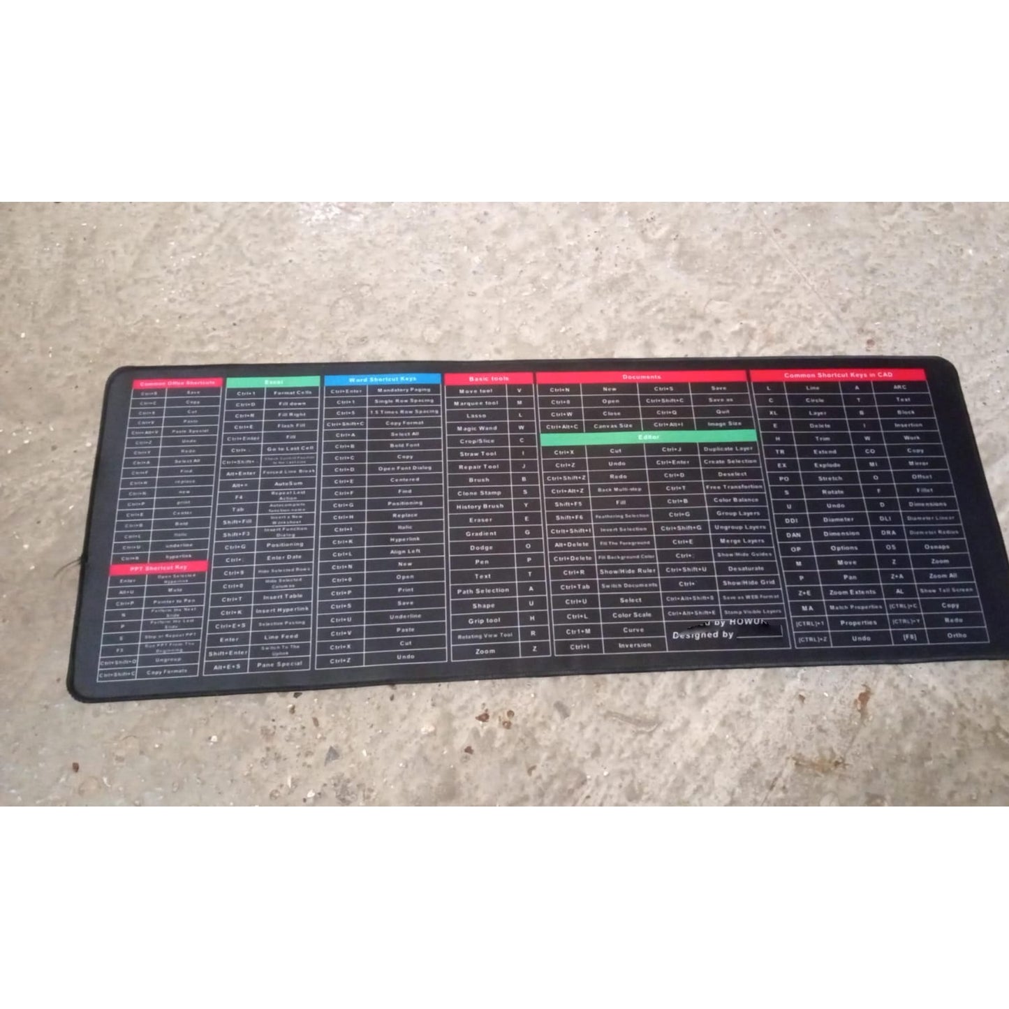 12982 Shortcut Keyboard Mat Mouse Pad Mat Mouse Pads For Desk Quick Key Super Large Anti-slip Keyboard Pad Desk Accessories Desktop Mouse Pad Office Oversized Big Mouse Pad Rubber (8030 Cm) - Shop Gharse