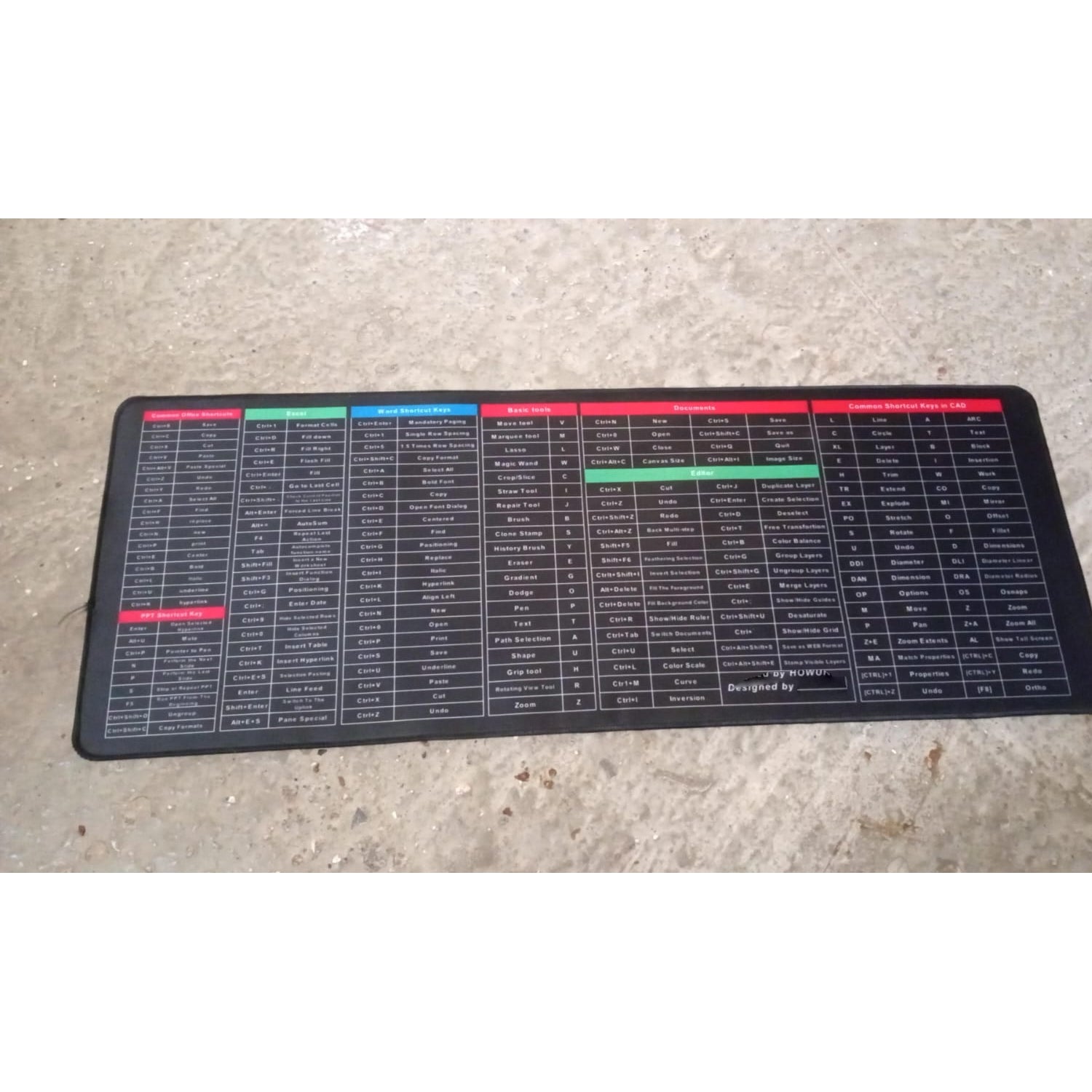 12982 Shortcut Keyboard Mat Mouse Pad Mat Mouse Pads For Desk Quick Key Super Large Anti-slip Keyboard Pad Desk Accessories Desktop Mouse Pad Office Oversized Big Mouse Pad Rubber (8030 Cm) - Shop Gharse