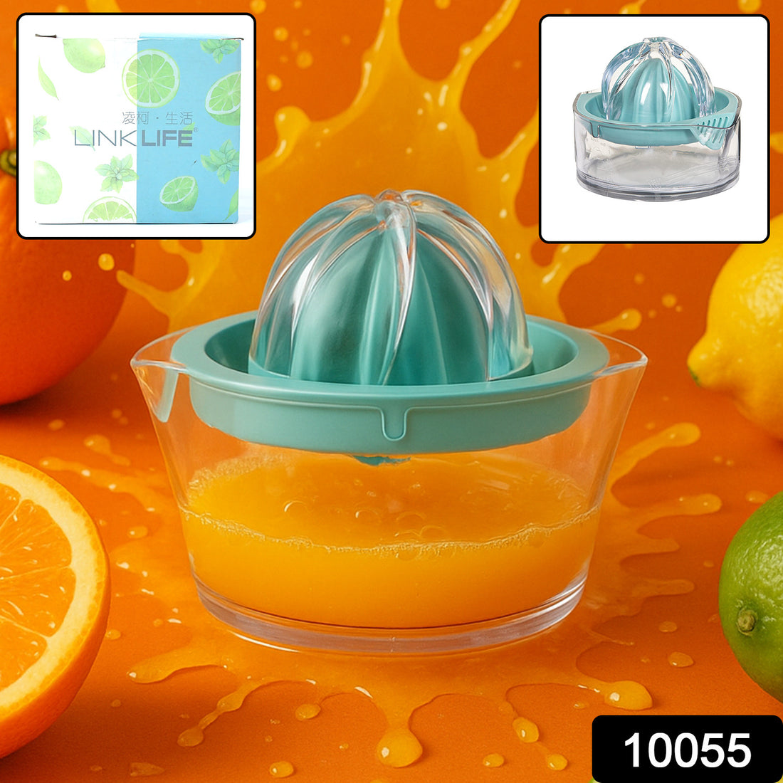 10055 Manual Drink Orange Lemon Citrus Lime Fruit Juice Juicer Squeezer Bpa Free Press  Pourer With Lid Plastic Manual(1 Pc) - Shop Gharse