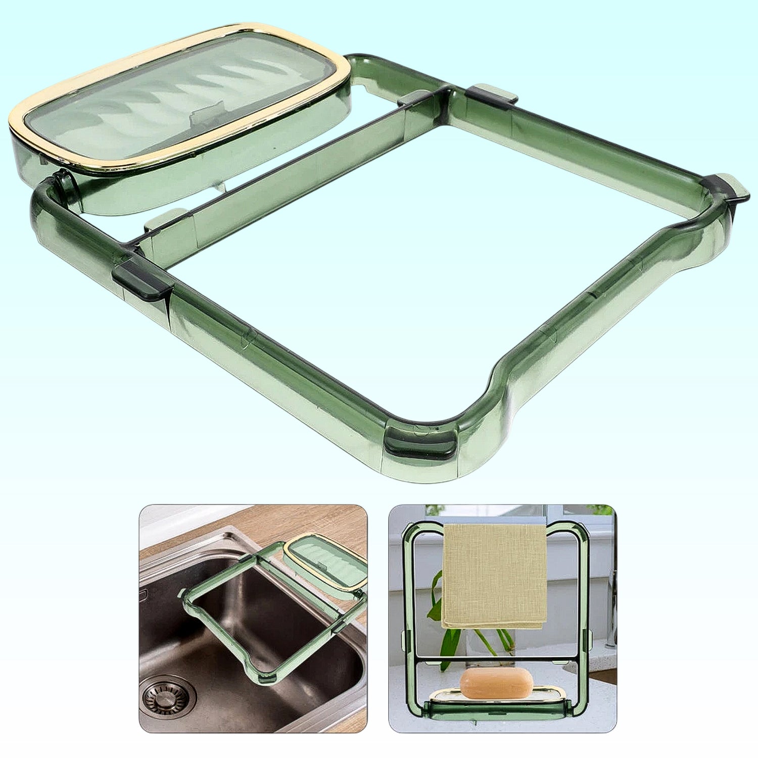 2-in-1 Self-adhesive Towel Hanger  Soap Holder Stand (1 Pc) - Shop Gharse