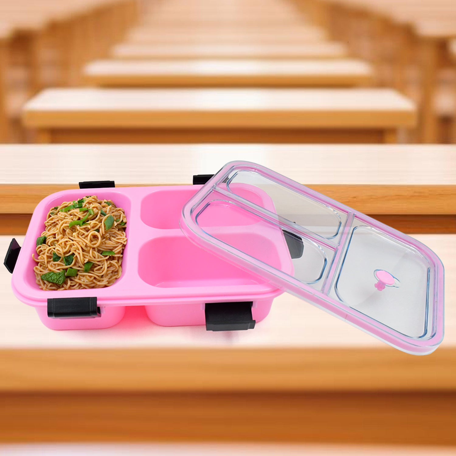 Plastic 3 Compartment Insulated Lunch Box Lunch Box (1 Pc) - Shop Gharse