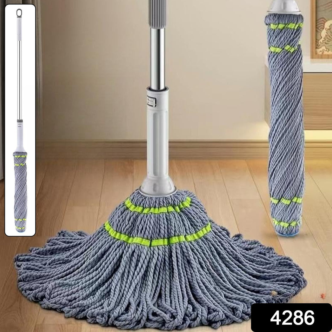Squeeze Twist Mop Self Wringing Mop Stainless Steel Handle (1 Pc) - Shop Gharse