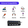 6995 4 Port Usb Hub Usb 2.0 Hub Splitter High Speed With Onoff Switch Multi Led Adapter Compatible With Tablet Laptop Computer Notebook - Shop Gharse