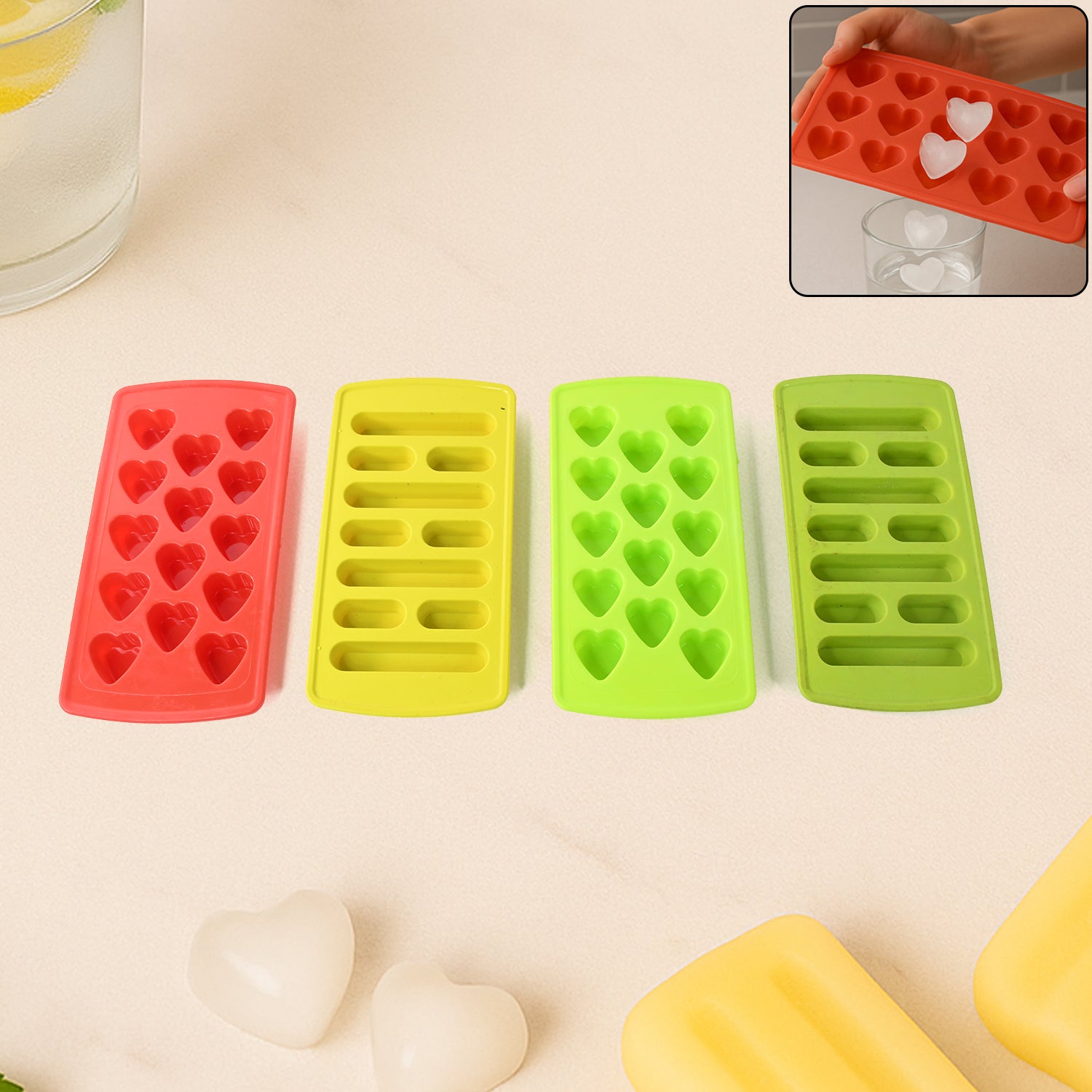 Plastic Ice Cube Tray Set (4 Pc) - Shop Gharse