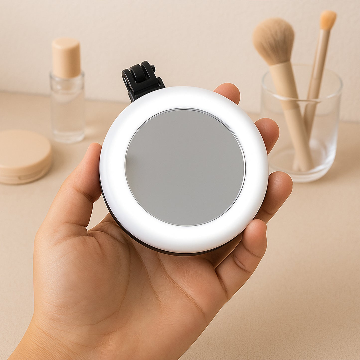 Rechargeable Led Makeup Mirror With Ring Light (1 Pc) - Shop Gharse