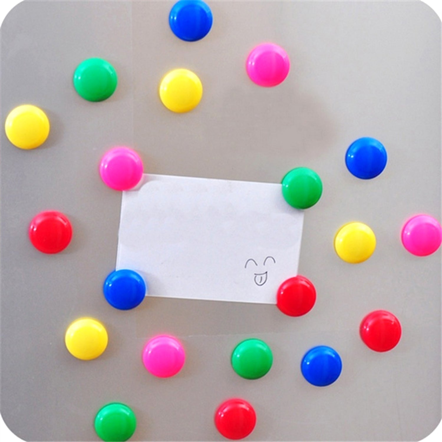 4983 White Board Magnetic Particle Circle 2cm Color Magnetic Nail Household Teaching Magnet Strong Plastic Magnetic Buckle (Pack Of 200pc) - Shop Gharse