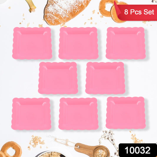 10032 Square Plastic Dinner Plate Snacks  Breakfast Restaurant Serving Trays Home School Coffee Hotel Kitchen Office (8 Pcs Set) - Shop Gharse