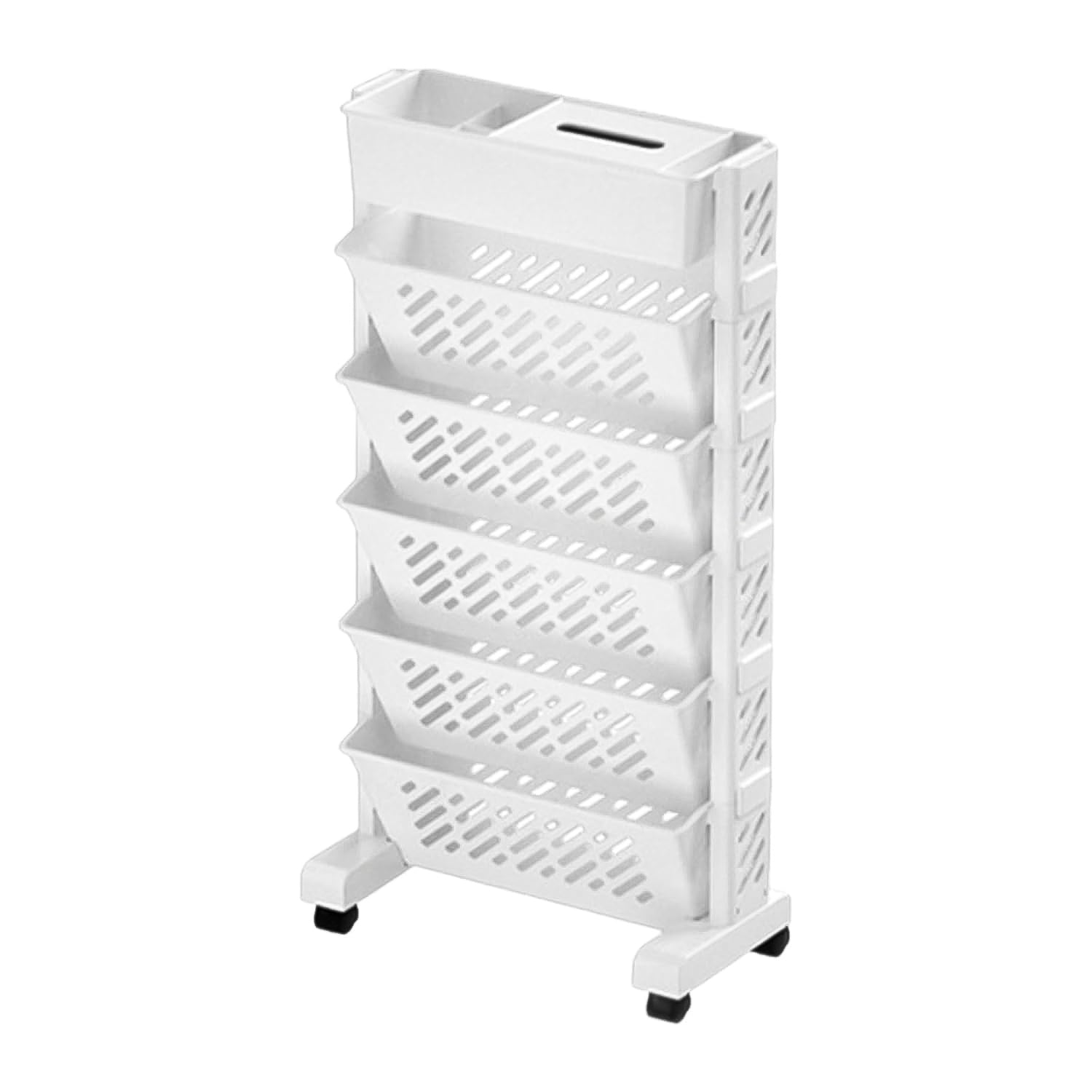 Movable Bookshelf Large Capacity Rotatable Plastic Rolling Organization Shelf  Rack - Shop Gharse