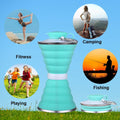 1385 Silicone Traveling Water Bottle Bpa Free - Leak Proof Lightweight Collapsible - Small Folding Refillable And Space Saver For Camping Gym Sports Hiking Biking Yoga Outdoor - Shop Gharse