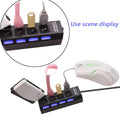 6995 4 Port Usb Hub Usb 2.0 Hub Splitter High Speed With Onoff Switch Multi Led Adapter Compatible With Tablet Laptop Computer Notebook - Shop Gharse