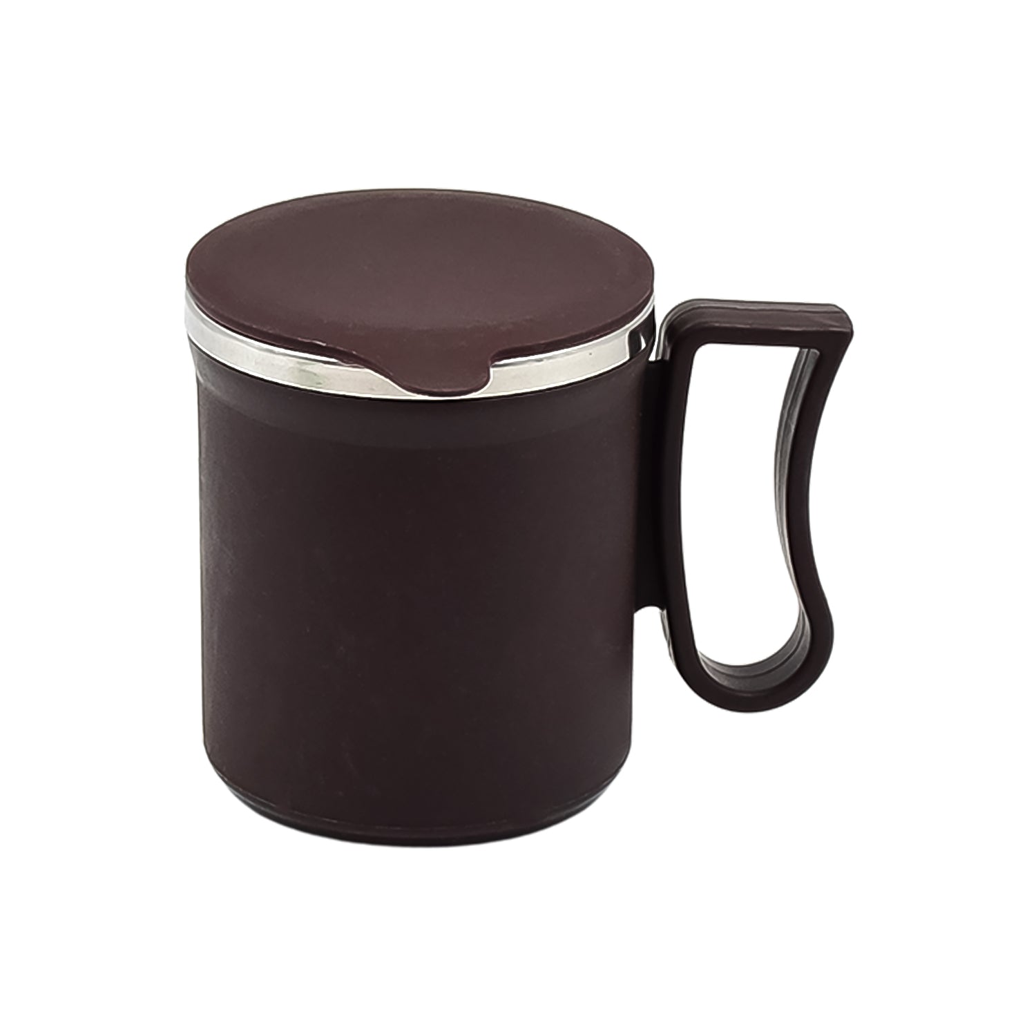 Coffee Mug With Lid And Handle-plastic Covered Stainless Steel Mug (Random Color Approx 200 Ml) - Shop Gharse