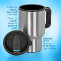 Stainless Steel Vacuum Glass Insulated Glass Coffee Cups (With Lid  Handle  1 Pc) - Shop Gharse