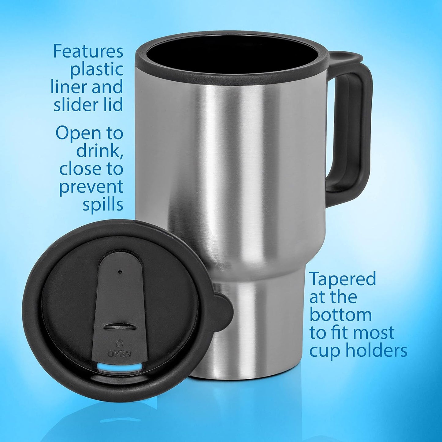 Stainless Steel Vacuum Glass Insulated Glass Coffee Cups (With Lid  Handle  1 Pc) - Shop Gharse